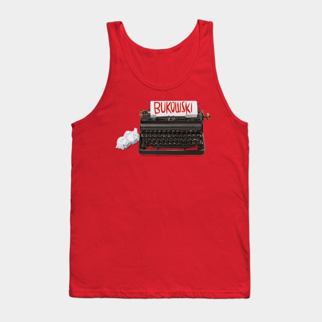 Typewriter Bukowski, Gift for Writer Tank Top by badlydrawnbabe